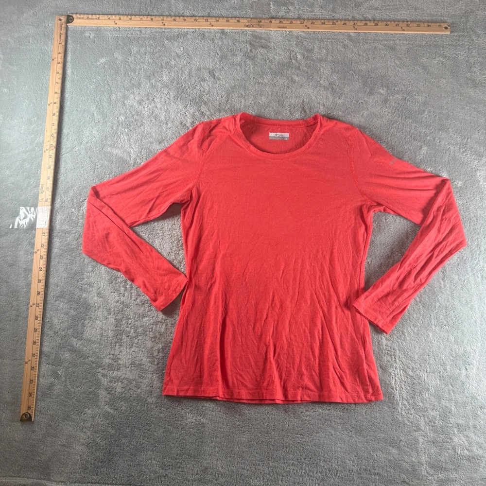 Columbia Womens Omni-Shade Long Sleeve Tee‎ Coral Red Size M Hiking Performance
